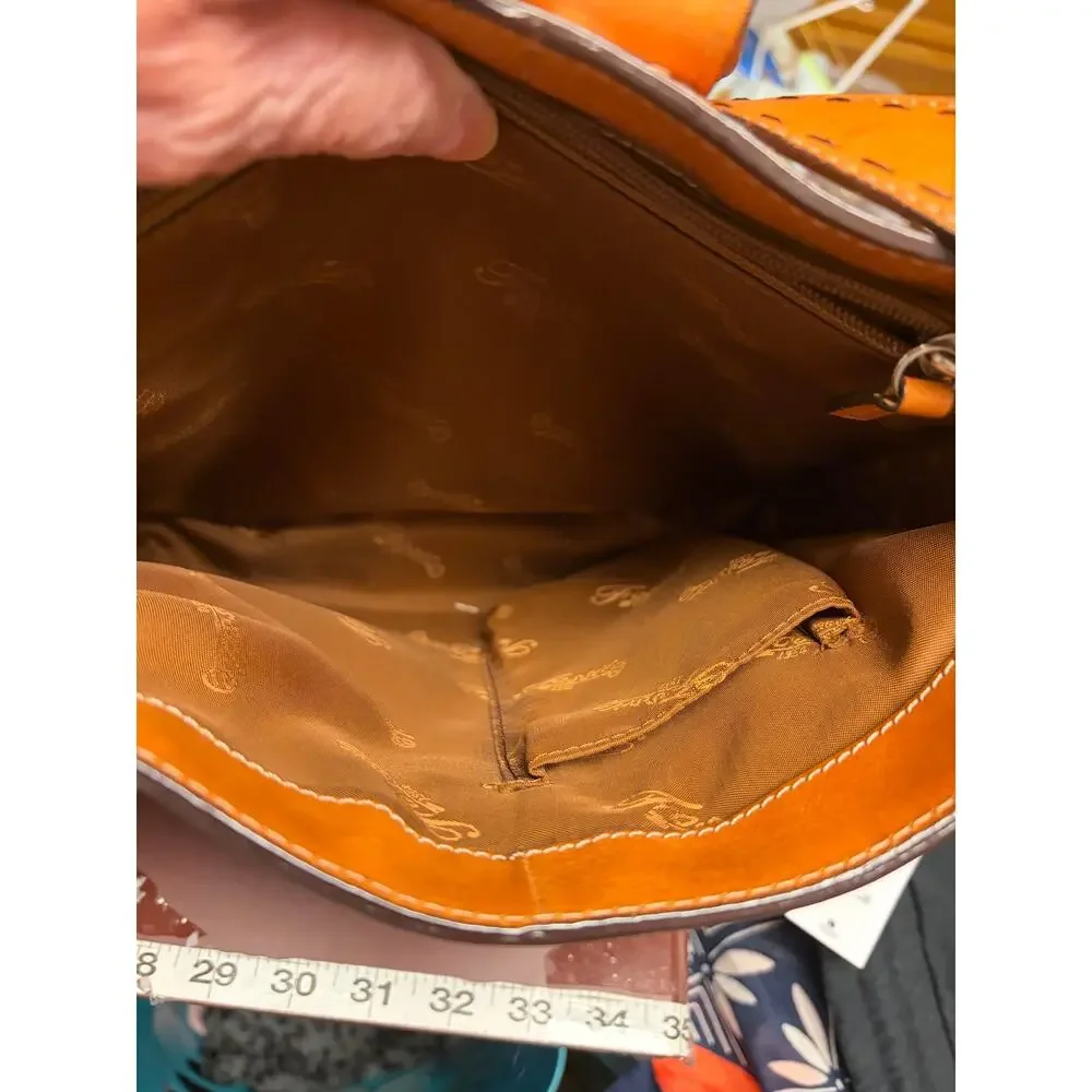 Vintage Fossil Women’s Cognac Leather Shoulder Bag Brown Purse